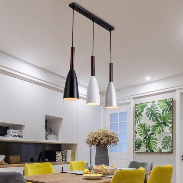 Lights of Scandinavia - Trine - Nordic contemporary 3 pendant lighting. Modern design, aluminum body and adjustable cord length. Dining Table Pendant lights. Kitchen Island Chandelier, Pendant light Home Decoration indoor lighting, Chandeliers for bedroom