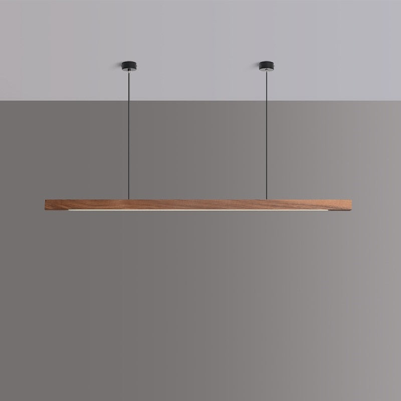 Lights of Scandinavia - Lindö - Modern long hanging dining room pendant light ala Nordic style. Will also make a good fit for office areas, restaurants and bars. Pine wood or black walnut Use the included remote to change color temperature between cold, neutral and warm light.